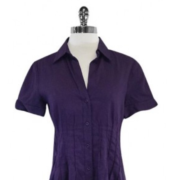 HP💛✨Theory Meili Purple Button Up Shirt Dress - Picture 3 of 7